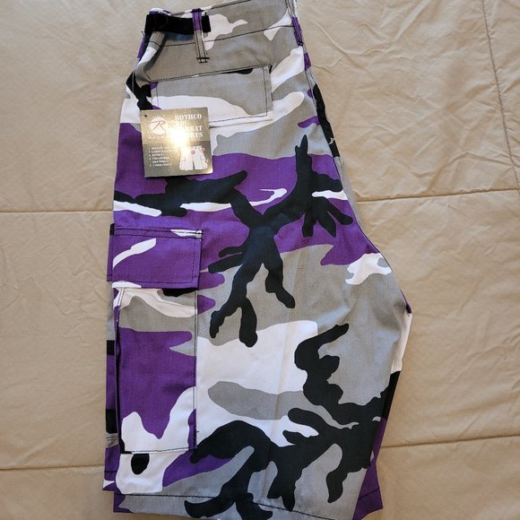ROTHCO MEN'S BDU ARMY ULTRAVIOLET CAMO (SHORT PURPLE / WHITE / GREY / BLACK) - Picture 6 of 10